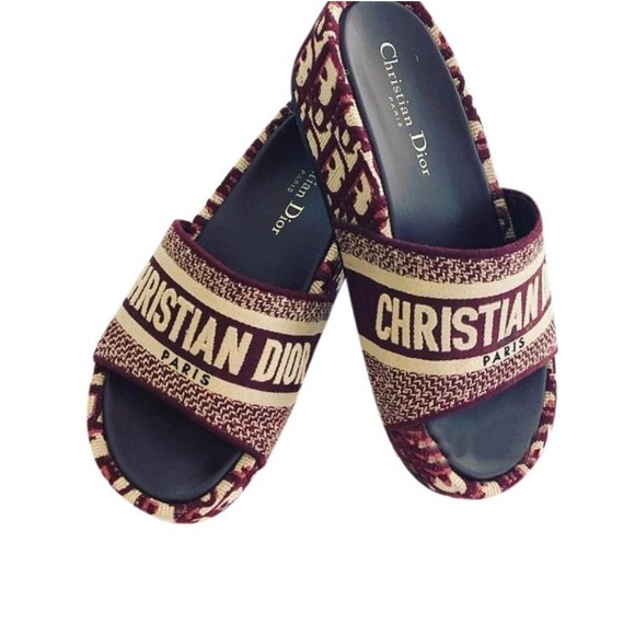 Oblique D-Way burgundy Platform Mule - Picture 1 of 5